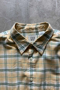 S/S CHECK SHIRT / YELLOW [SIZE: L USED]