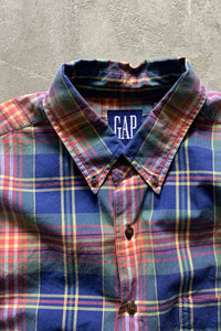 90'S S/S CHECK SHIRT / MULTI [SIZE: L USED]