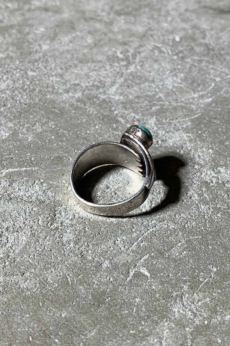 STERLING SILVER RING W/TURQUOISE [SIZE: 21号相当 USED]