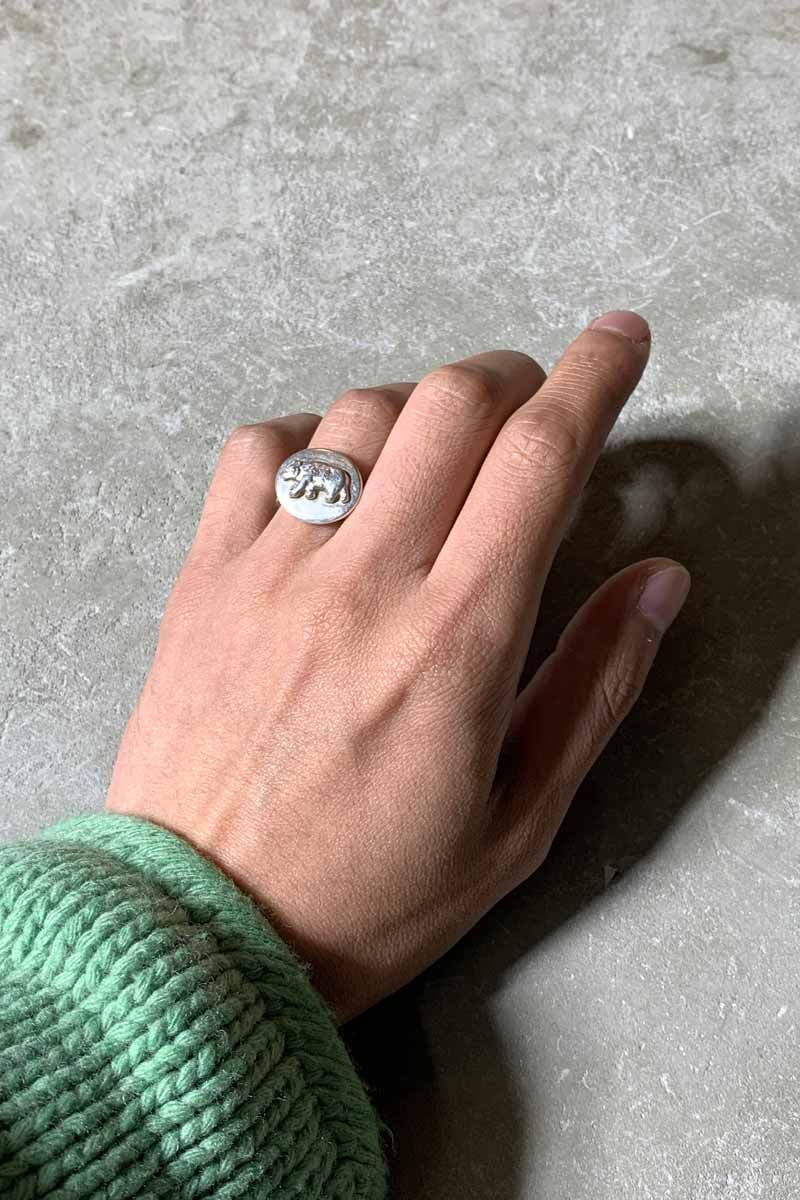 925 SILVER BEAR RING [SIZE: 11.5号相当 USED]