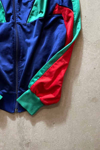 80'S ZIP UP TRACK JACKET / NAVY/GREEN/RED [SIZE: L相当 USED]