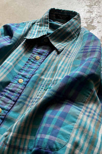S/S CHECK SHIRT / BLUE [SIZE:L USED]