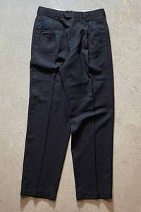 MADE IN ITALY 90'S WOOL TUCK SLACKS PANTS / BLACK [SIZE: 32 USED]