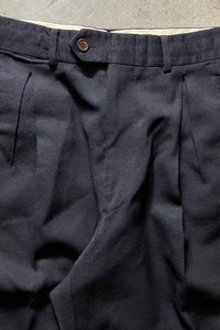 MADE IN ITALY 90'S WOOL TUCK SLACKS PANTS / BLACK [SIZE: 32 USED]