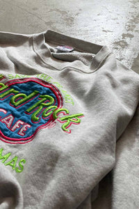 MADE IN USA 90'S HARD ROCK CAFÉ ST. THOMAS EMBROIDERY SWEATSHIRT / GREY [SIZE:M USED]