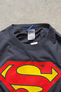 90'S SUPERMAN PRINT T-SHIRT/ BLACK [SIZE: XL USED]