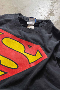 90'S SUPERMAN PRINT T-SHIRT/ BLACK [SIZE: XL USED]