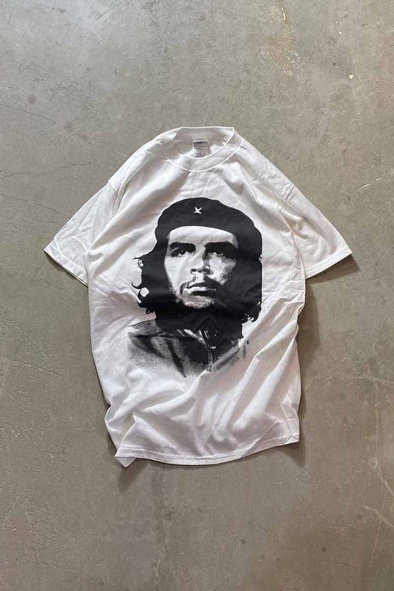 MADE IN USA Y2K EARLY 00'S CHE GUEVARA PRINT T-SHIRT / WHITE [SIZE: M USED]