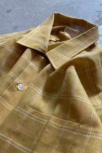 MADE IN USA 70'S CHECK S/S SHIRT / YELLOW [SIZE:L DEADSTOCK/NOS]
