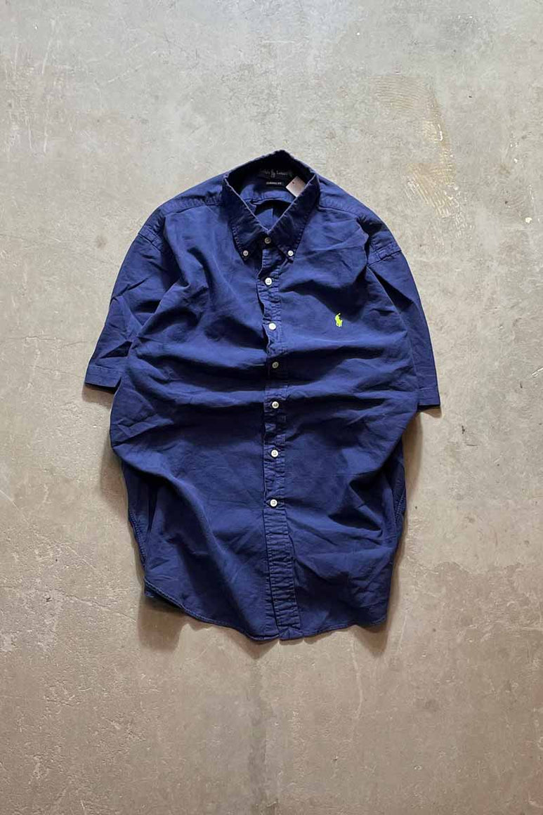 90'S S/S CLASSIC FIT SHIRT / NAVY [SIZE:XL USED]