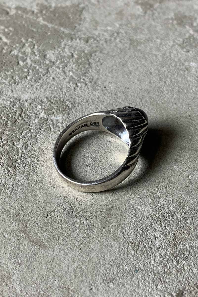 VINTAGE SILVER JEWELRY | STERLING SILVER RING W / ONYX – STOCK