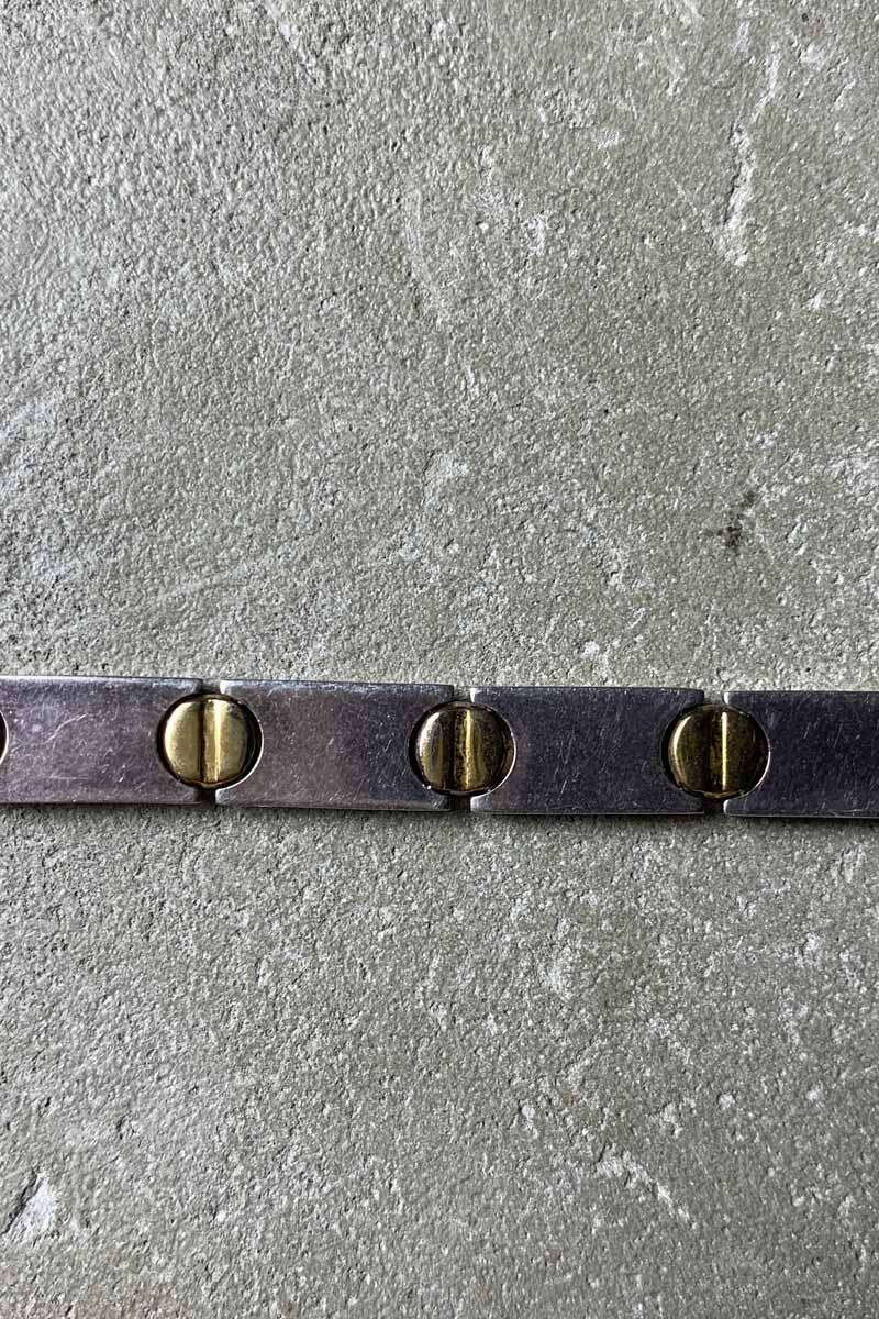 MADE IN ITALY 925 SILVER BRACELET W / BRASS [SIZE: ONE SIZE USED]