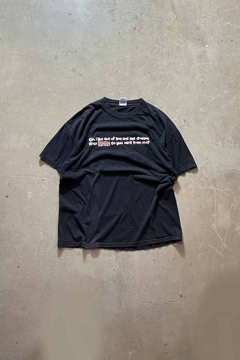 MADE IN MEXICO 90'S MESSAGE T-SHIRT / BLACK [SIZE: XL USED]
