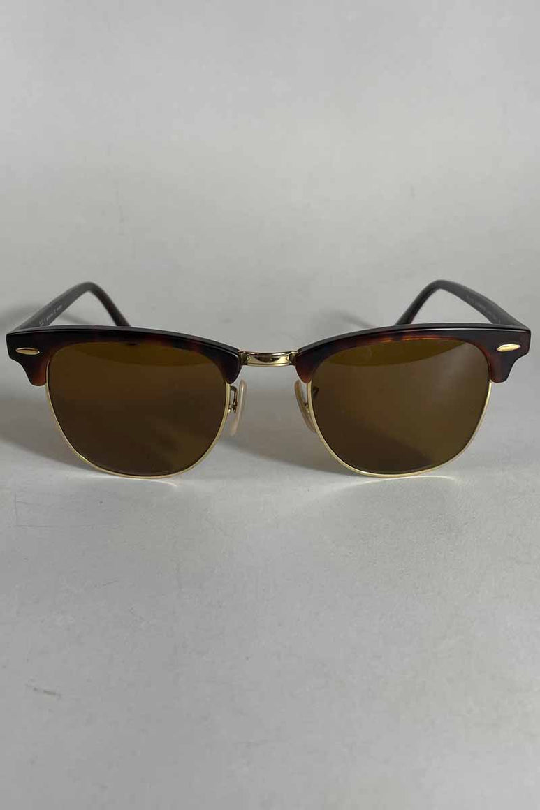 RB3016 1145/15 49 CLUBMASTER SUNGLASSES W/BOX / BROWN/GOLD [SIZE: ONE SIZE USED]