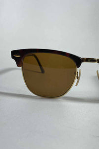 RB3016 1145/15 49 CLUBMASTER SUNGLASSES W/BOX / BROWN/GOLD [SIZE: ONE SIZE USED]