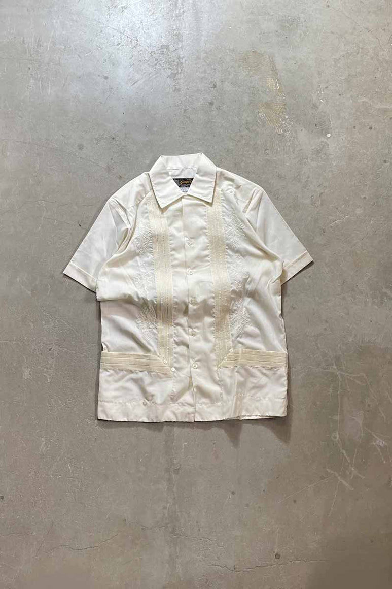 80'S S/S CUBA SHIRT / WHITE [SIZE: M USED]