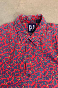 90'S S/S PAISLEY DESIGN SHIRT / RED [SIZE: M USED]