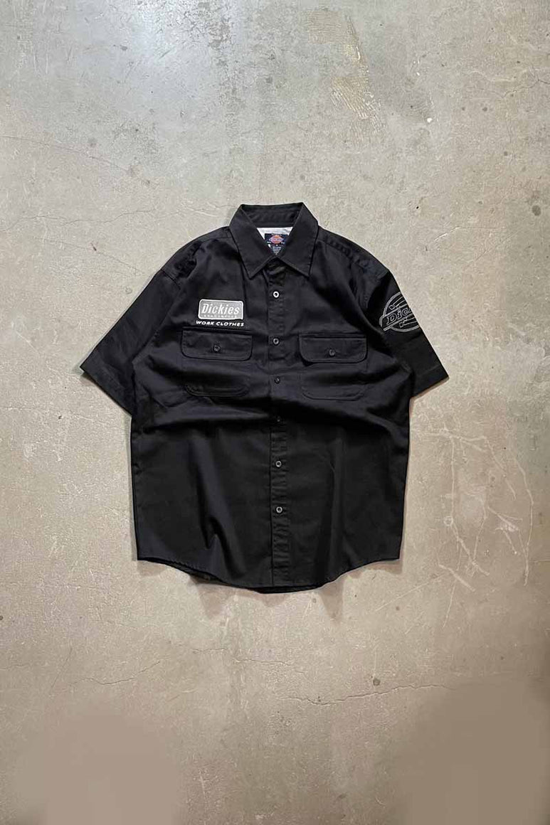 S/S ONE POINT LOGO WORK SHIRT / BLACK [SIZE:M USED]