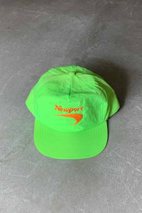 90'S NEW PORT EMBROIDERY NYLON 6PANEL CAP / NEON GREEN [SIZE: ONE SIZE USED]