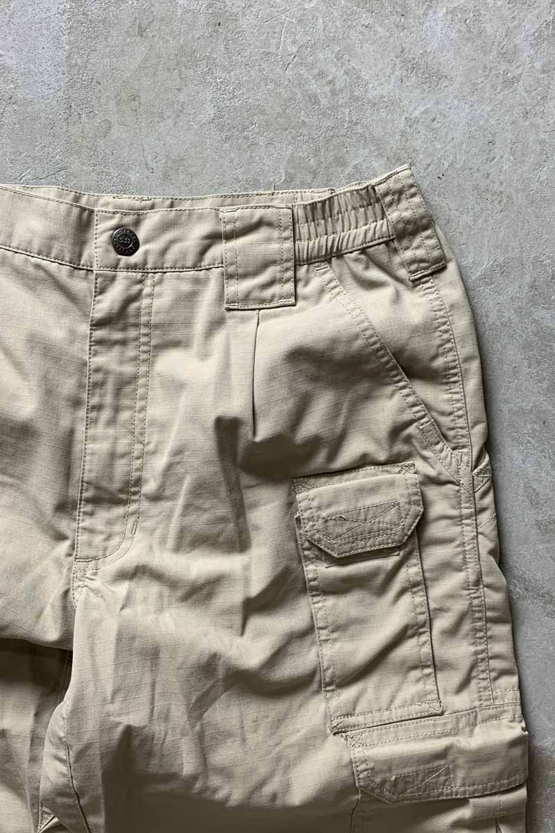 Y2K 00'S RIP STOP CARGO PANTS / BEIGE [SIZE: W30L30 USED]