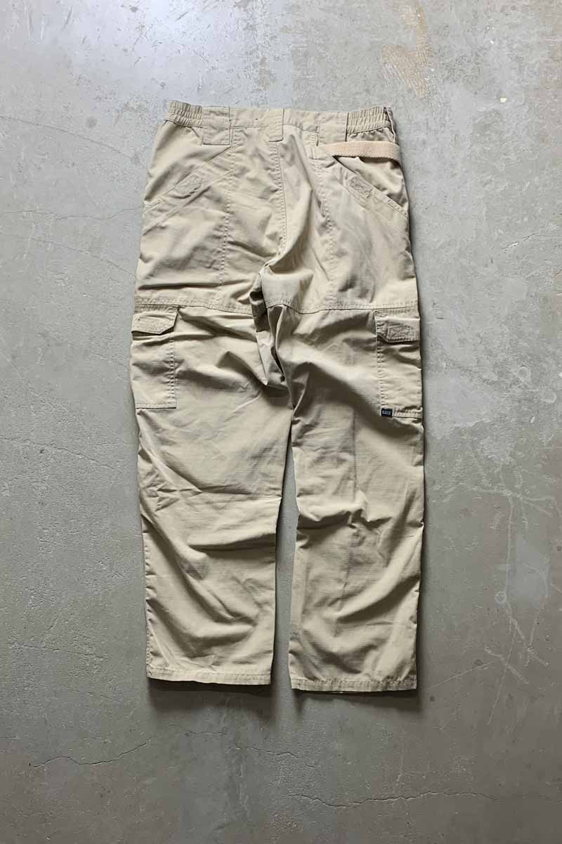 Y2K 00'S RIP STOP CARGO PANTS / BEIGE [SIZE: W30L30 USED]