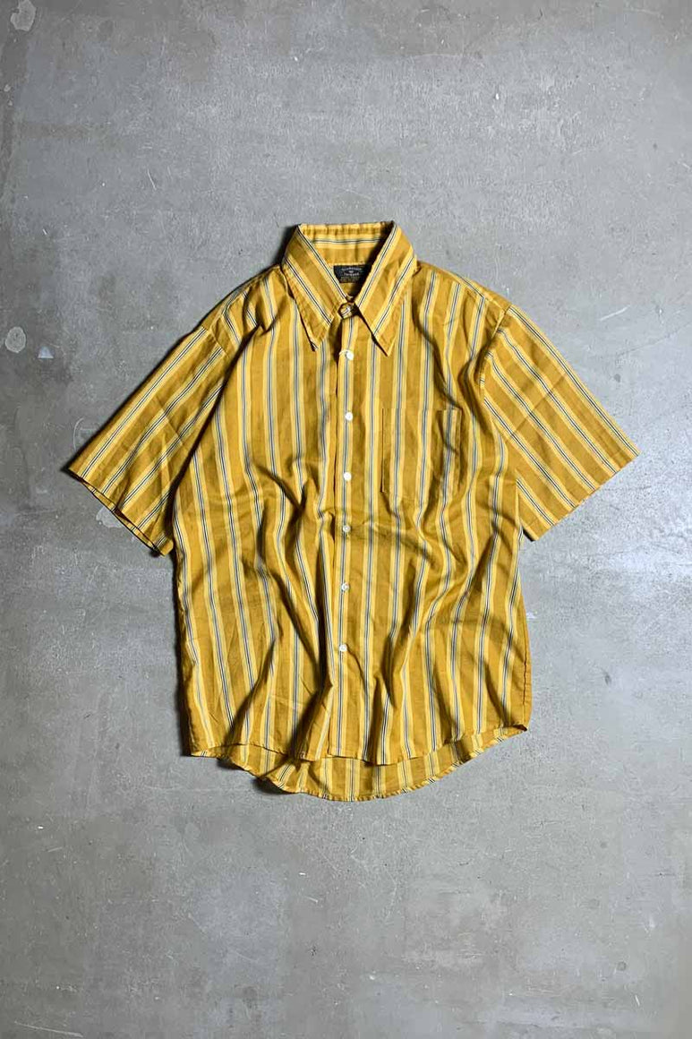 60'S S/S TAPERED STRIPE SHIRT / YELLOW [SIZE: L USED]