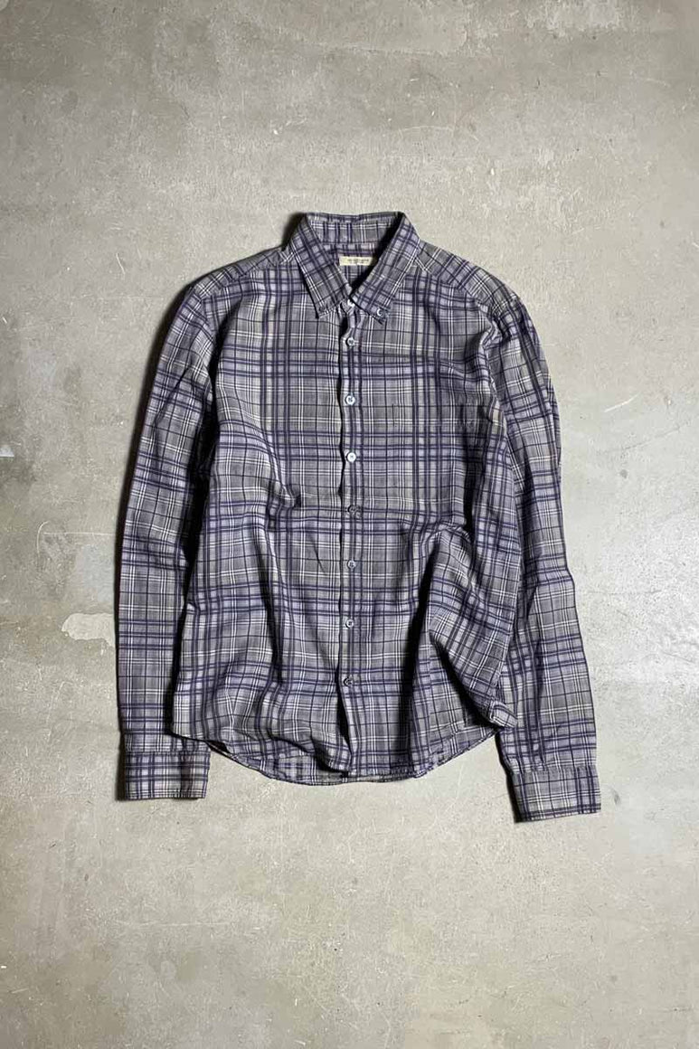 MADE IN TURKEY B.D CHECK SHIRT / CHARCOAL [SIZE: M USED]