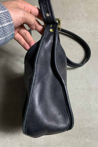 90'S SMALL LEATHER SHOULDER BAG / BLACK [SIZE: ONE SIZE USED]