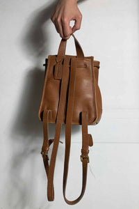 MADE IN USA 90'S LEATHER SMALL BACKPACK / BROWN [SIZE: ONE SIZE USED]