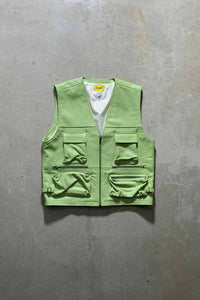LEATHER VEST /  GREEN [SIZE: L USED]