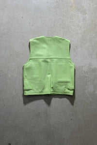 LEATHER VEST /  GREEN [SIZE: L USED]