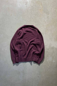 COTTON KNIT SWEATER  / WINE [SIZE: L USED]