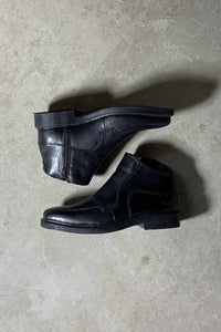 SIDE-ZIP LEATHER BOOTS / BLACK [SIZE: US7.0(25.0cm相当) USED]