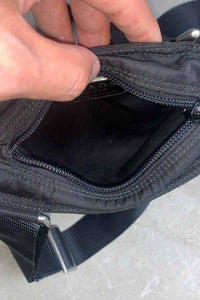 MADE IN ITALY NYLON SMALL SHOULDER BAG / BLACK [SIZE: ONE SIZE USED]
