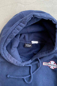 Y2K EARLY 00'S INDEPENDENT PRINT SWEAT HOODIE / NAVY [SIZE: L USED]