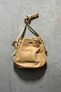 MADE IN USA 90'S MEDIUM LEATHER SHOULDER BAG / CAMEL [SIZE: ONE SIZE USED]