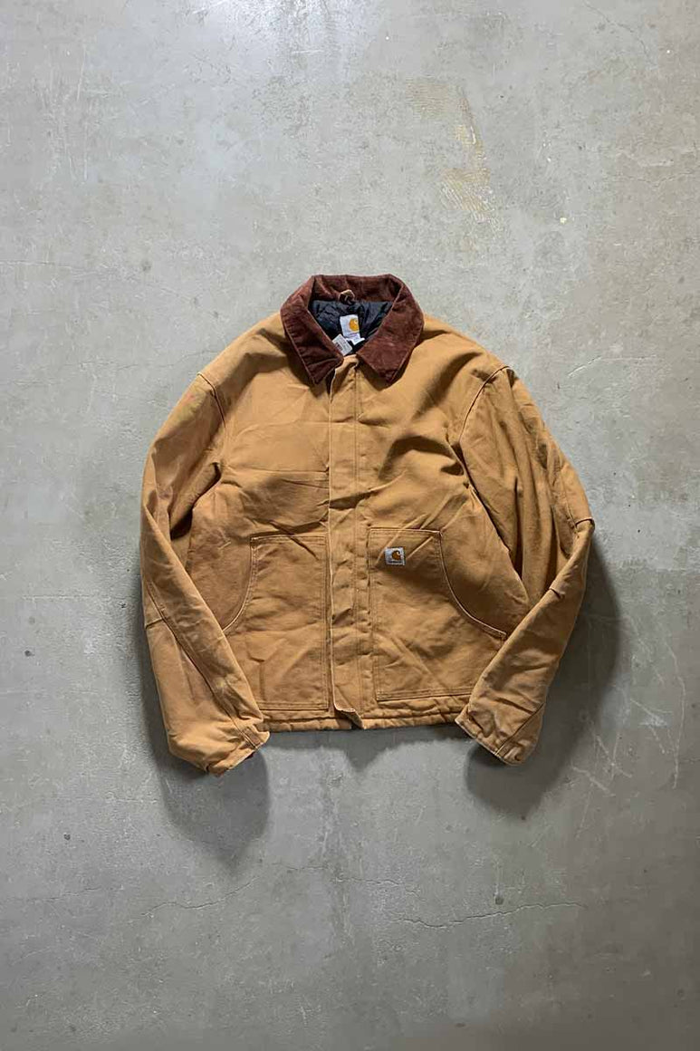MADE IN MEXICO 90-00'S DUCK TRADITIONAL JACKET W/QUILTING LINER / BEIGE [SIZE: L USED]