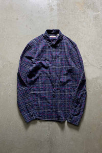 L/S COTTON CHECK SHIRT / GRAY [SIZE: M USED]