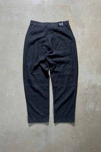 90'S POLY NYLON WIDE PANTS / BLACK [SIZE: M USED]