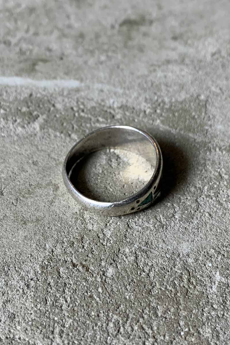 STERLING SILVER RING W/TURQUOISE [SIZE: 22.5号相当 USED]