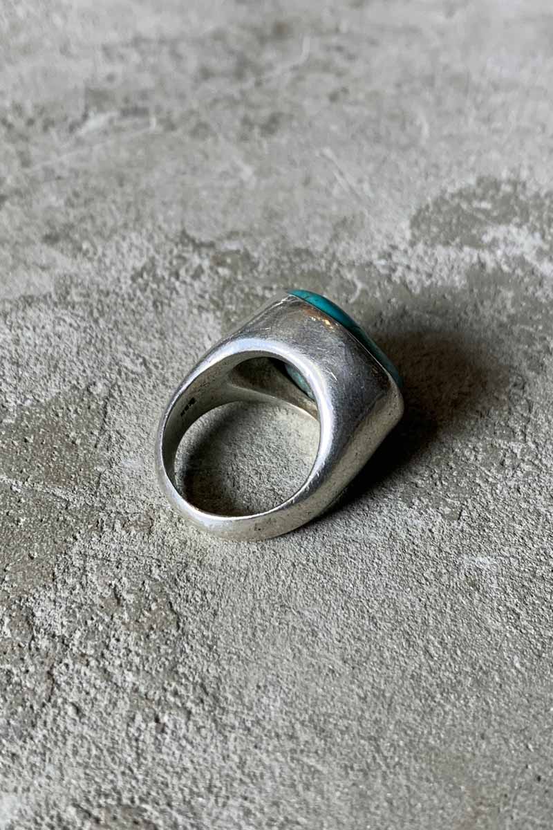 925 SILVER RING W/TURQUOISE [SIZE: 12号相当 USED]