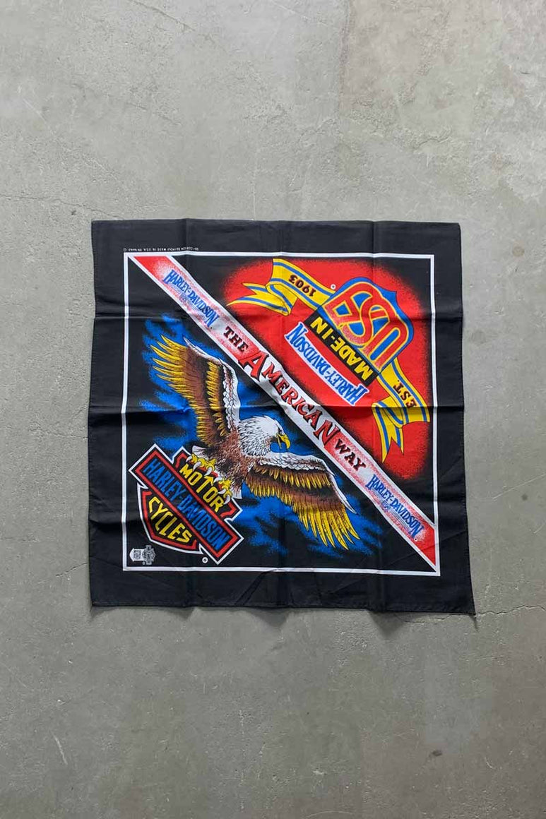 MADE IN USA 80'S VINTAGE BANDANA / BLACK [SIZE: ONE SIZE USED]