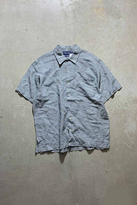 90'S HOUND TOOTH S/S SHIRT /  GRAY [SIZE: L USED]