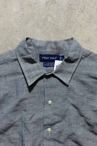 90'S HOUND TOOTH S/S SHIRT /  GRAY [SIZE: L USED]