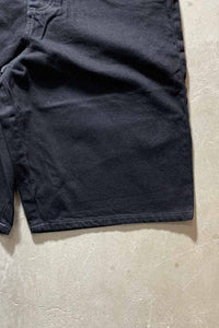 MADE IN MEXICO Y2K EARLY 00'S BLACK DENIM SHORTS / BLACK [SIZE: W34  DEADSTOCK/NOS]