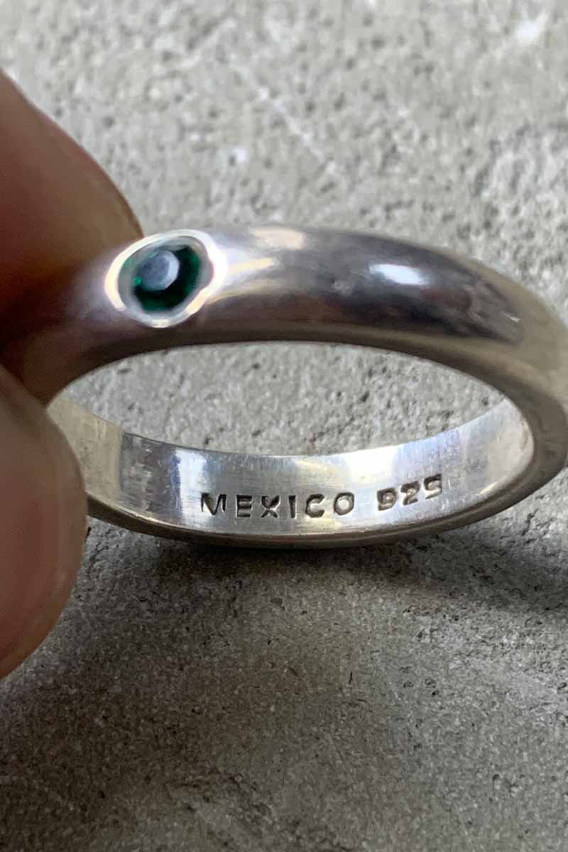 VINTAGE MEXICAN JEWELRY | MADE IN MEXICO 925 SILVER RING W/GLASS