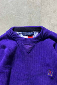 90'S COTTON KNIT SWEATER / PURPLE [SIZE: S USED]