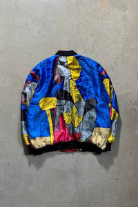 90'S PICASSO DESIGN REVERSIBLE ZIP UP JACKET / MULTI [SIZE: L USED]