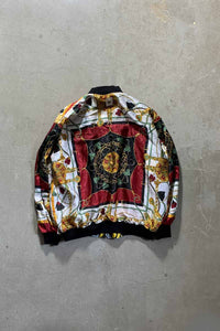 90'S PICASSO DESIGN REVERSIBLE ZIP UP JACKET / MULTI [SIZE: L USED]