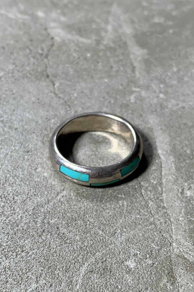 925 SILVER RING W/TURQUOIS [SIZE: 15号相当 USED]